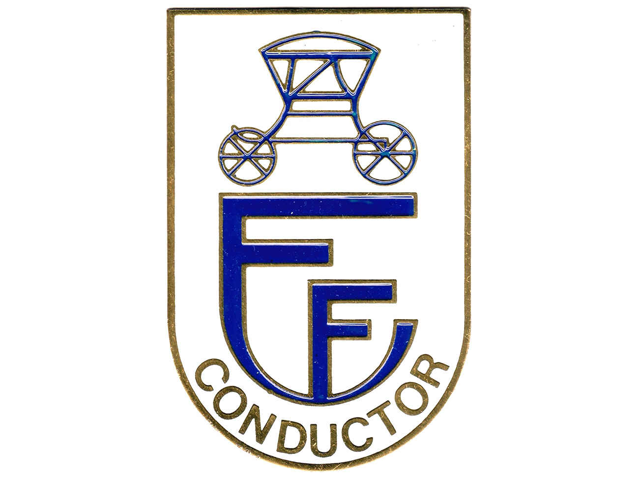 Chapa esmaltada de conductor de autocar en Empresa Fernández